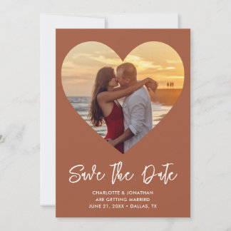 Personlig Heart Cutout Bröllop Photo Spara Datumet