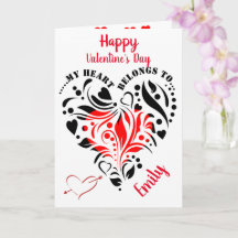 Personlig Heart Design Anpassningsbar Valentine Ph