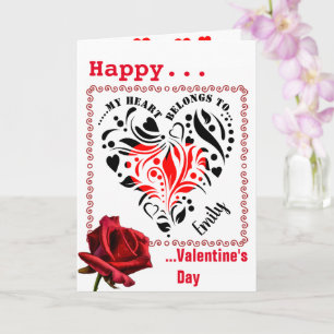 Personlig Heart Design Valentine Photo Card Kort