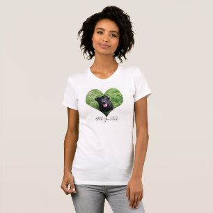 Personlig Heart Hund Pet Photo and Namn T-Shirt