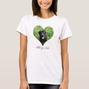 Personlig Heart Hund Pet Photo and Namn T Shirt