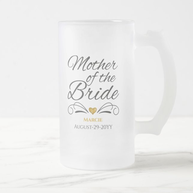 Personlig Heart i Guld Budens mamma Frostat Ölglas (Höger)