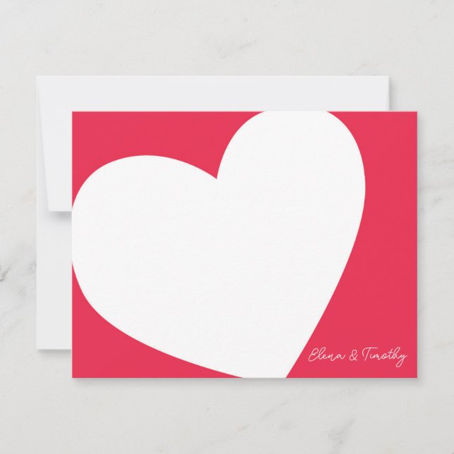 Personlig Heart Note Card Anteckningskort (Framsida)