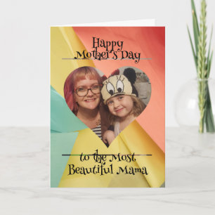 Personlig Heart Photo and Message for Mamma Kort