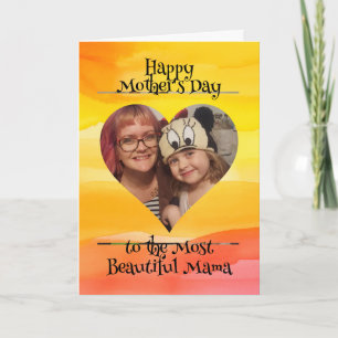 Personlig Heart Photo and Message for Mamma Kort