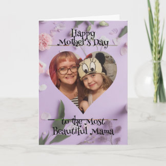 Personlig Heart Photo and Message for Mamma Kort