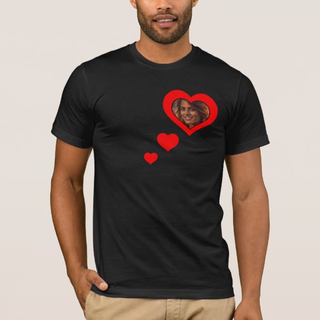 Personlig Heart Photo I kärlek min flickvän T Shirt (Framsida)