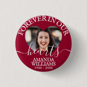 Personlig Heart Photo Memorial Knapp