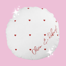 Personlig Heart Pillow för Par Rund Kudde