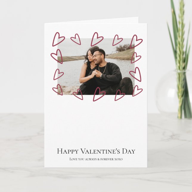 Personlig Heart Ram Photo Template-Valentineser Helgkort (Framsida)