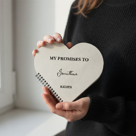 Personlig Heart-Shaped Vow Bok| Mina löften till