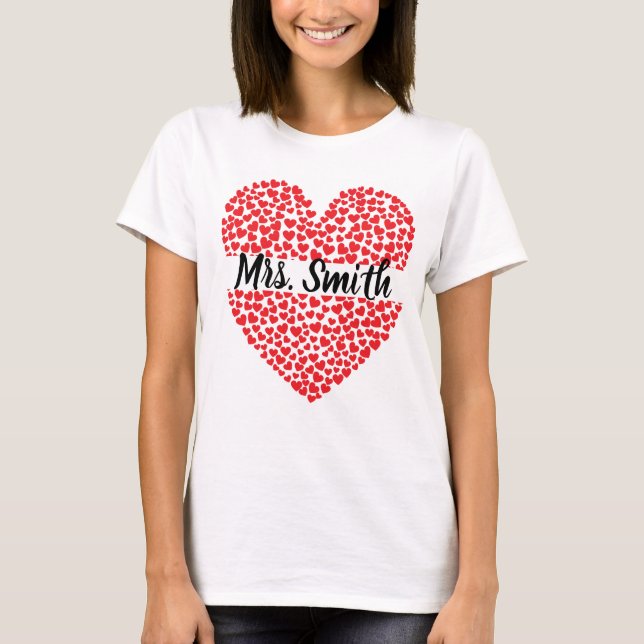 Personlig Heart Shirt för lärare T (Framsida)