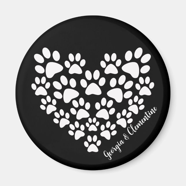 Personlig Heart Tass avtryck Magnet (Framsidan)