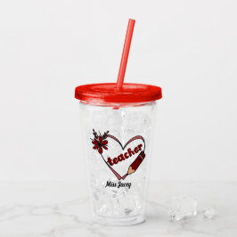 Personlig Heart Teacher Valentine Day Take Away Mugg