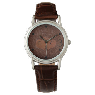 Personlig Hearts Leather 3-årsjubileum Gift Armbandsur