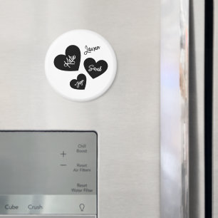 Personlig Hearts Mor Svartvit Fridge Magnet