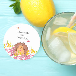 Personlig Hedgehog Baby Shower Underlägg Papper