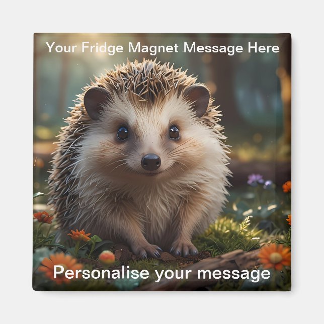 Personlig Hedgehog Cute Anpassade Gift Magnet (Framsidan)