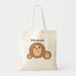 Personlig Hedgehog Kawaii Tote Bag Tygkasse