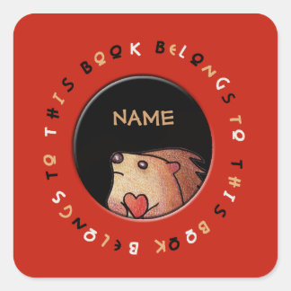 Personlig Hedgehog Sticker Fyrkantigt Klistermärke