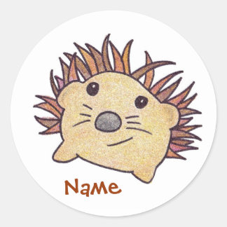 Personlig Hedgehog Sticker Runt Klistermärke