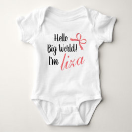Personlig Hej Big World! Jag heter BABY NAMN T Shirt