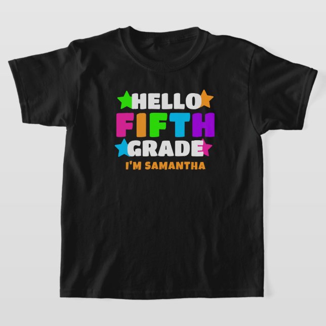 Personlig Hej Klass Student Kids Namn T Shirt (Laydown)