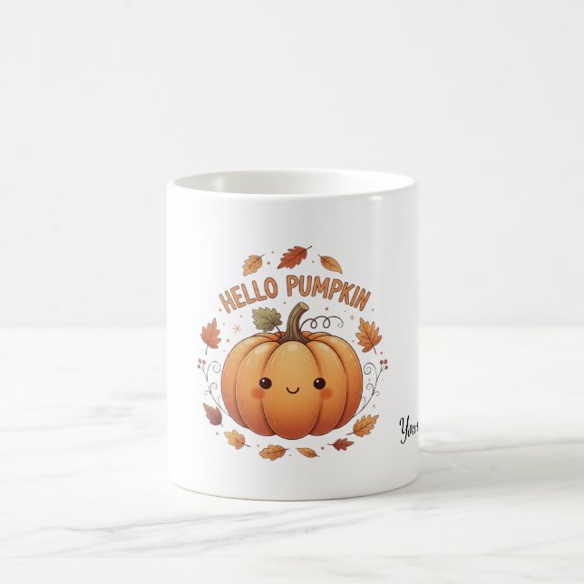 Personlig Hej Pumpkin Coffee Mugg (Center)
