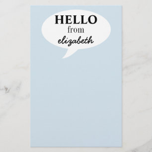 Personlig Hej Stationery Brevpapper