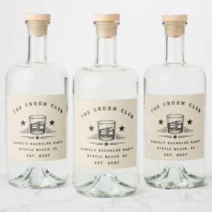 Personlig helg för svensexa med whiskyt tema spritflaskor etikett