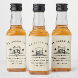 Personlig Helg Pojkarnas Sista Firande Med Whiskey Spritflaskor Etikett