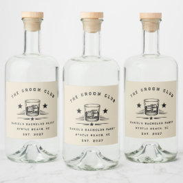 Personlig Helg Pojkarnas Sista Firande Med Whiskey Spritflaskor Etikett