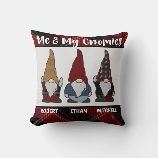Personlig Helgdag Gnomes Me och Mina domäner Kudde (Framsida)