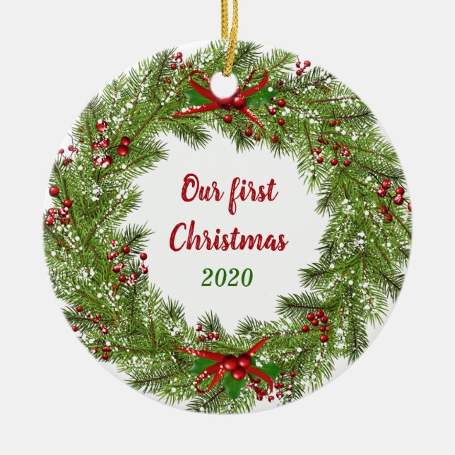 Personlig Helgdag God jul Julgransprydnad Keramik (Framsidan)