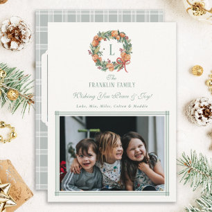 Personlig helgdag monogram fotokort digitalt julkort
