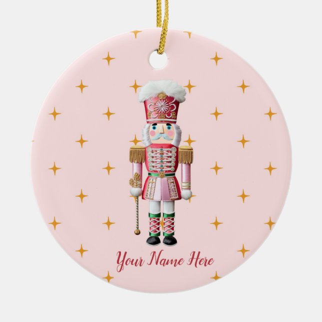 Personlig Helgdag Nutcracker Julgransprydnad Keramik (Framsidan)
