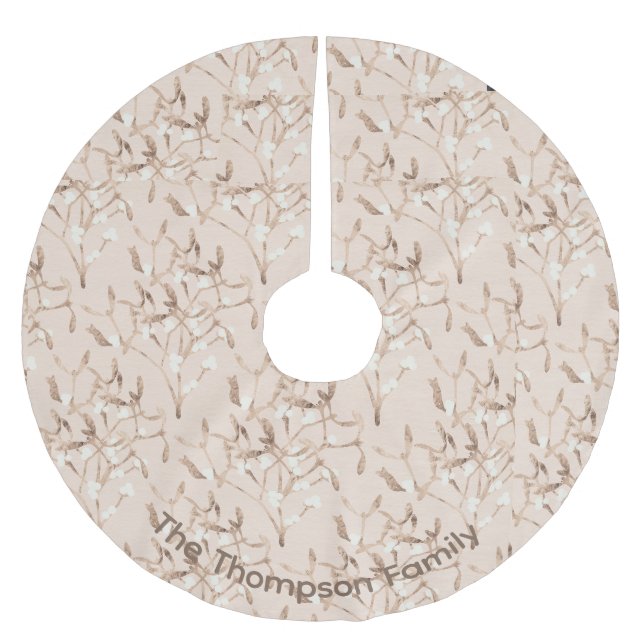 Personlig Helgdag Tan Wispies jul Mönster Julgransmatta Borstad Polyester (Framsidan)