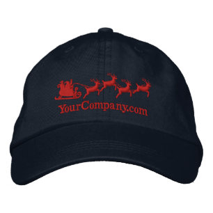 Personlig Helgdagars Santa Sleigh Ride Scene Broderad Keps