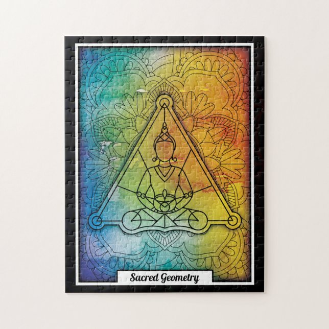 Personlig Helig Geometry Buddha Pussel (Vertikal)