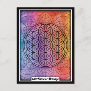 Personlig Helig Geometry Flower of Life Vykort