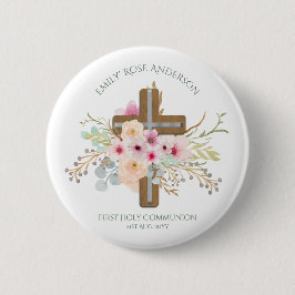 Personlig Heliga Communion Blommigt Kor Knapp