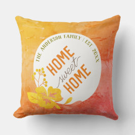 Personlig Hem Sweet Home - Anpassat Familjenamn Kudde