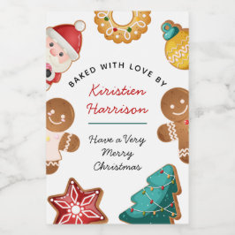 Personlig hemmagjord pepparkaks-tema mat etikett