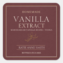 Personlig hemmagjord vaniljextrakt Burgundy