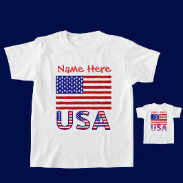 Personlig Heritage USA Flag Pojkar- T Shirt