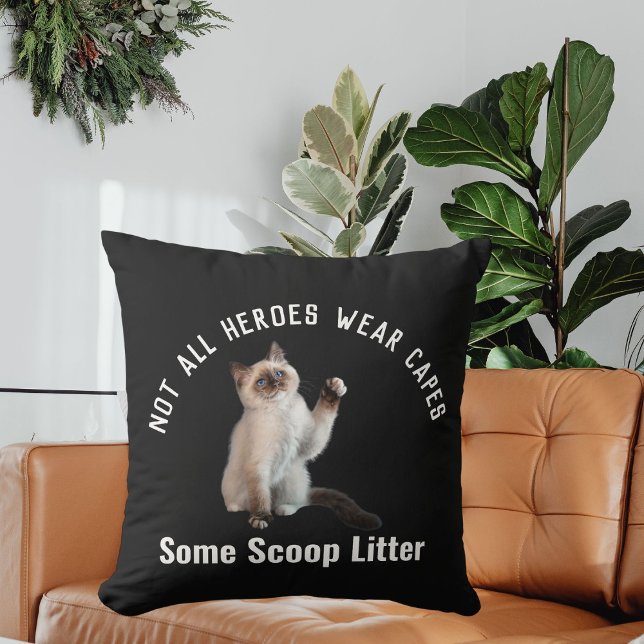 Personlig Hero Cat Pappa Fars dag Gift Funny Kudde (Skapare uppladdad)
