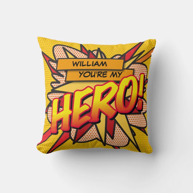 Personlig HERO Kul Modern Trendig Tecknad Serie Kudde (Framsida)