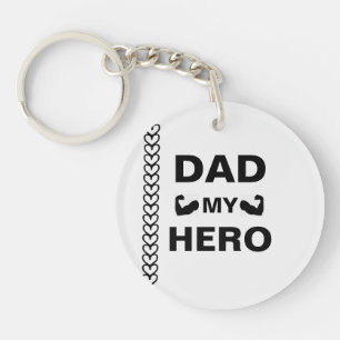 Personlig Hero Pappa Keychain - Gått från Kids