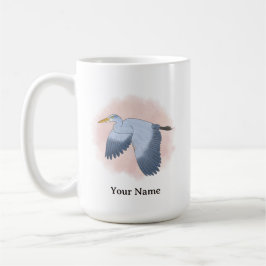 Personlig Heron med Rosa Bakgrund Kaffemugg