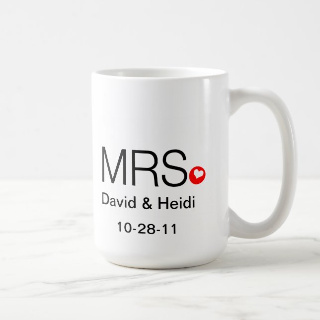 Personlig Herr och Fru som gifta sig muggen Kaffemugg (Höger)